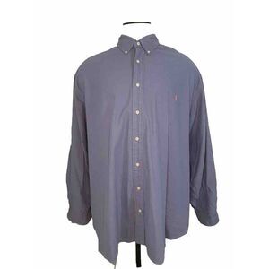 Ralph Lauren Shirt Mens 4XB Blue Button Up Long Sleeve Cotton *Spots
